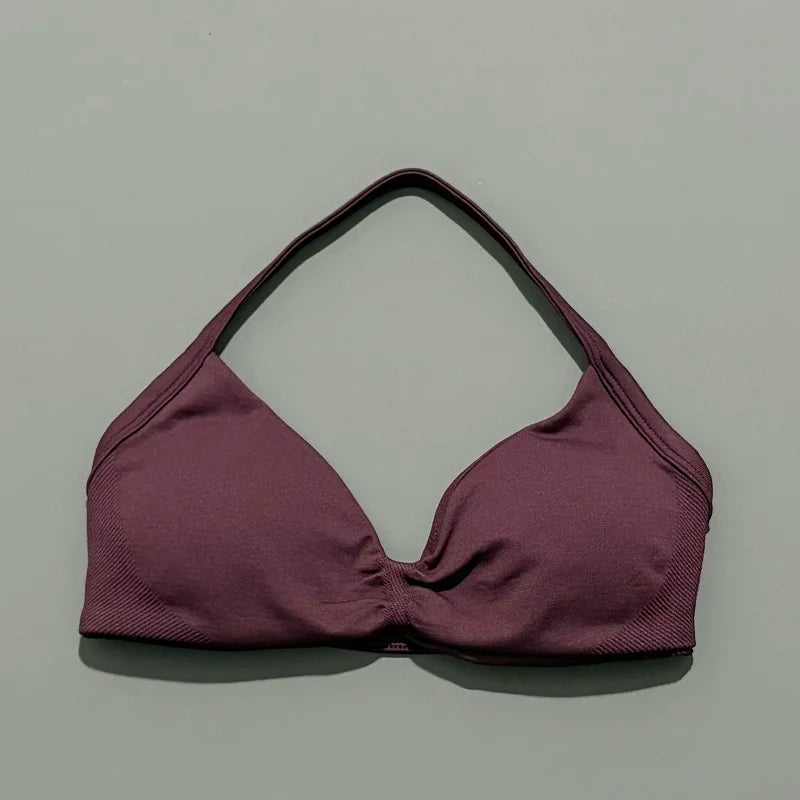 Women’s Halter Sports Bra – Open-Back Design