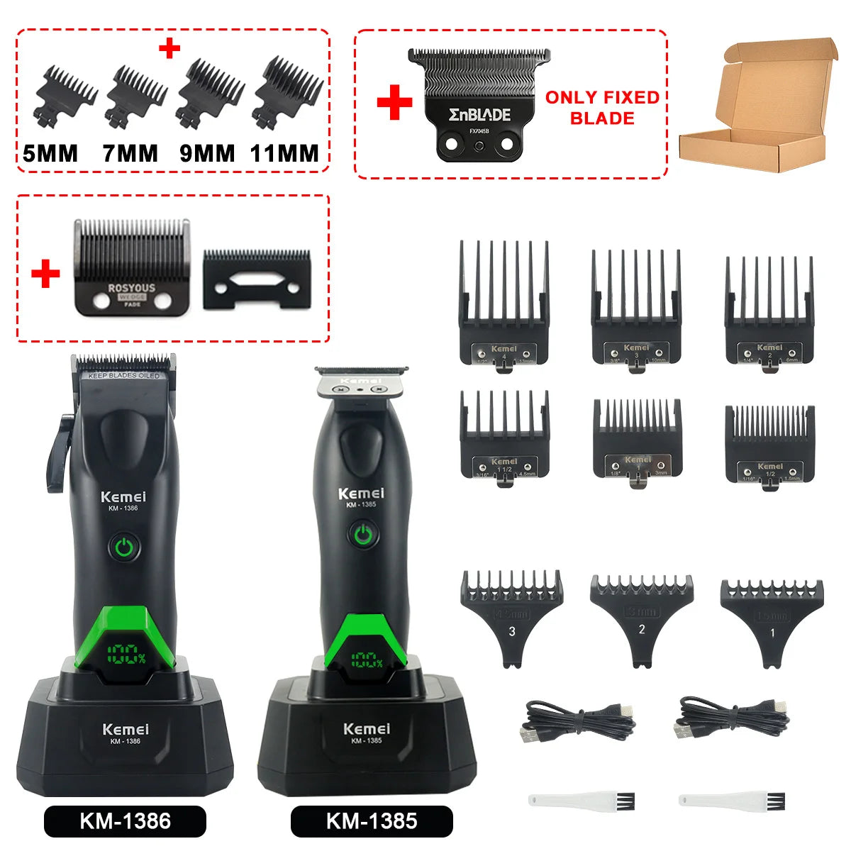 Rechargeable Hair Clippers, Trimmers and Grooming Kit Options