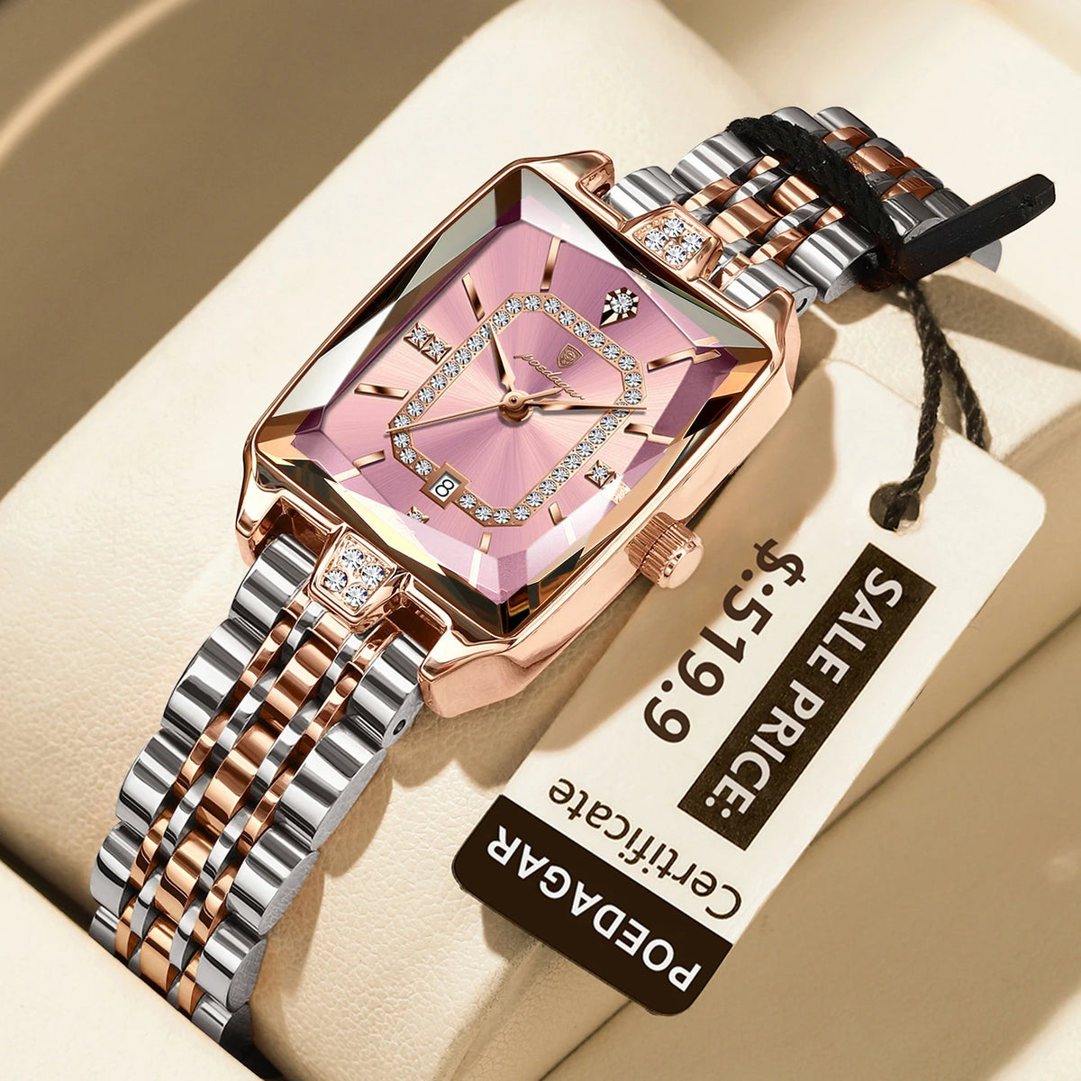 POEDAGAR 785 Women's Rectangular Quartz Watch