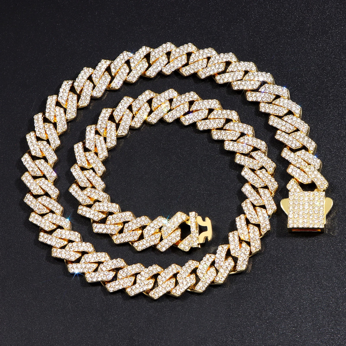 Rhinestone Cuban Link Chain – Necklace & Bracelet Options