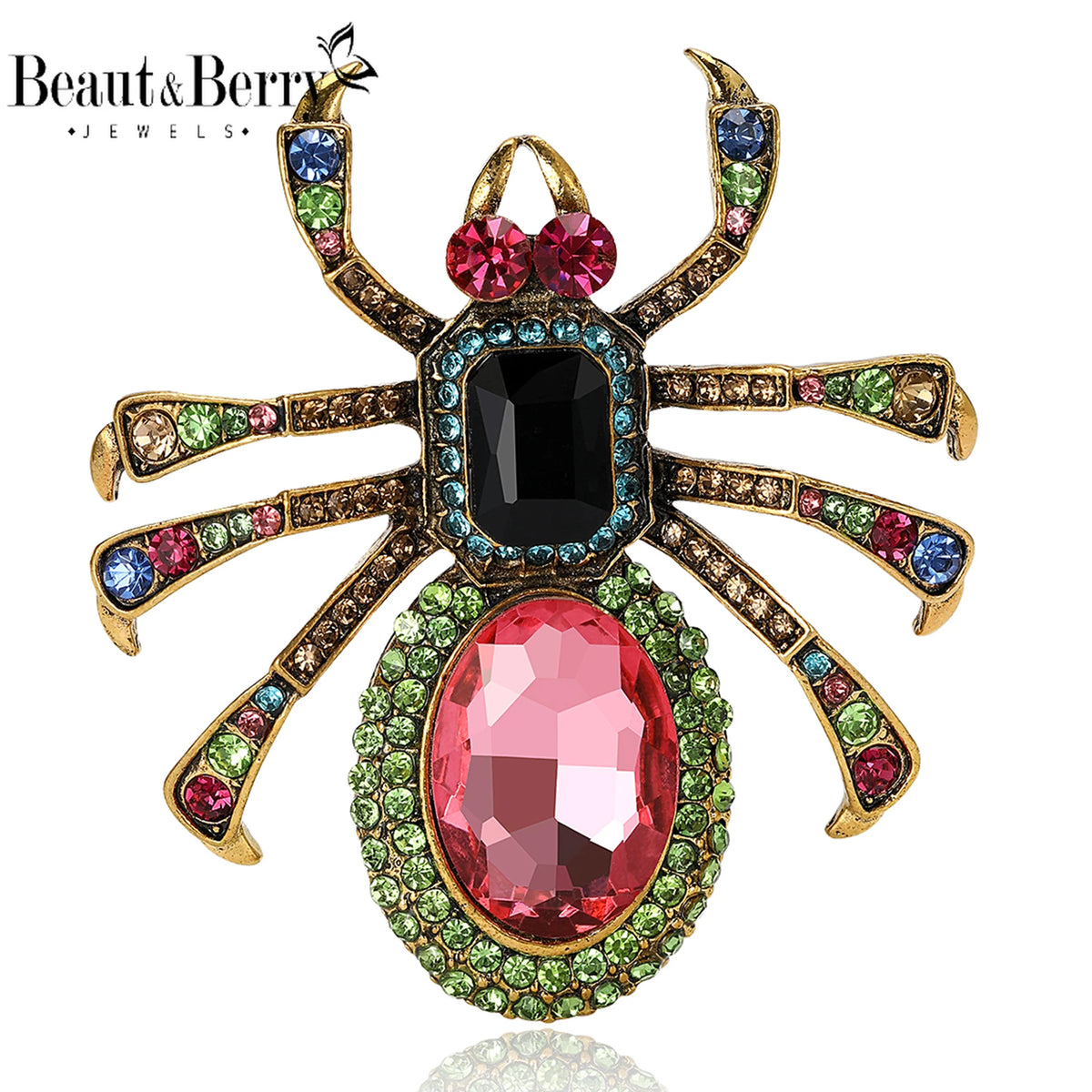 Beaut&Berry Jeweled Spider Brooch