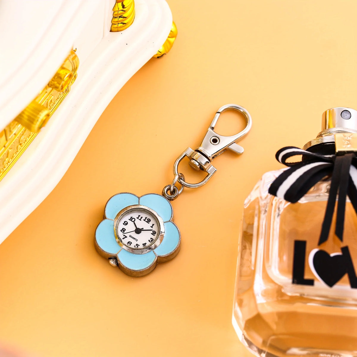 Colorful Flower Quartz Clip-On Watch