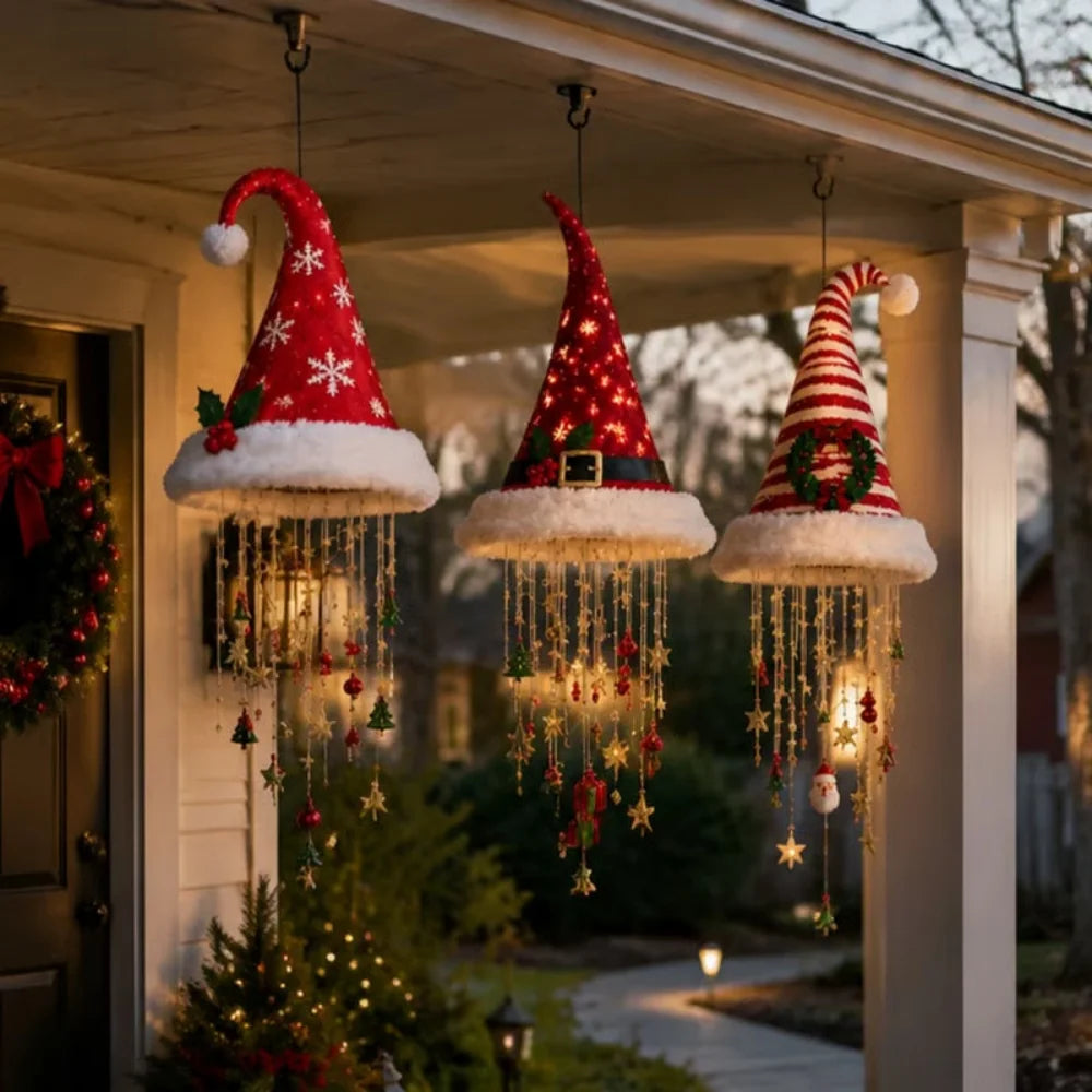 Light-Up Santa Hat Hanging Decoration
