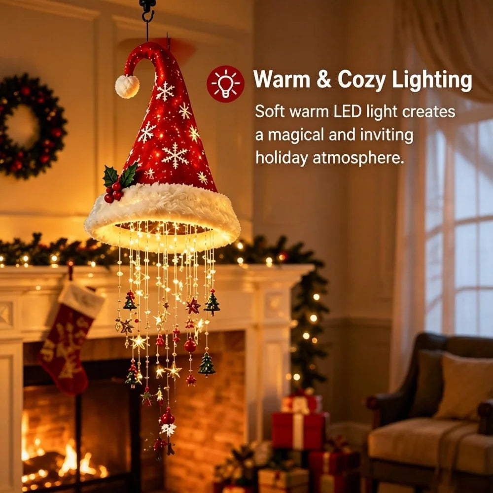 Light-Up Santa Hat Hanging Decoration