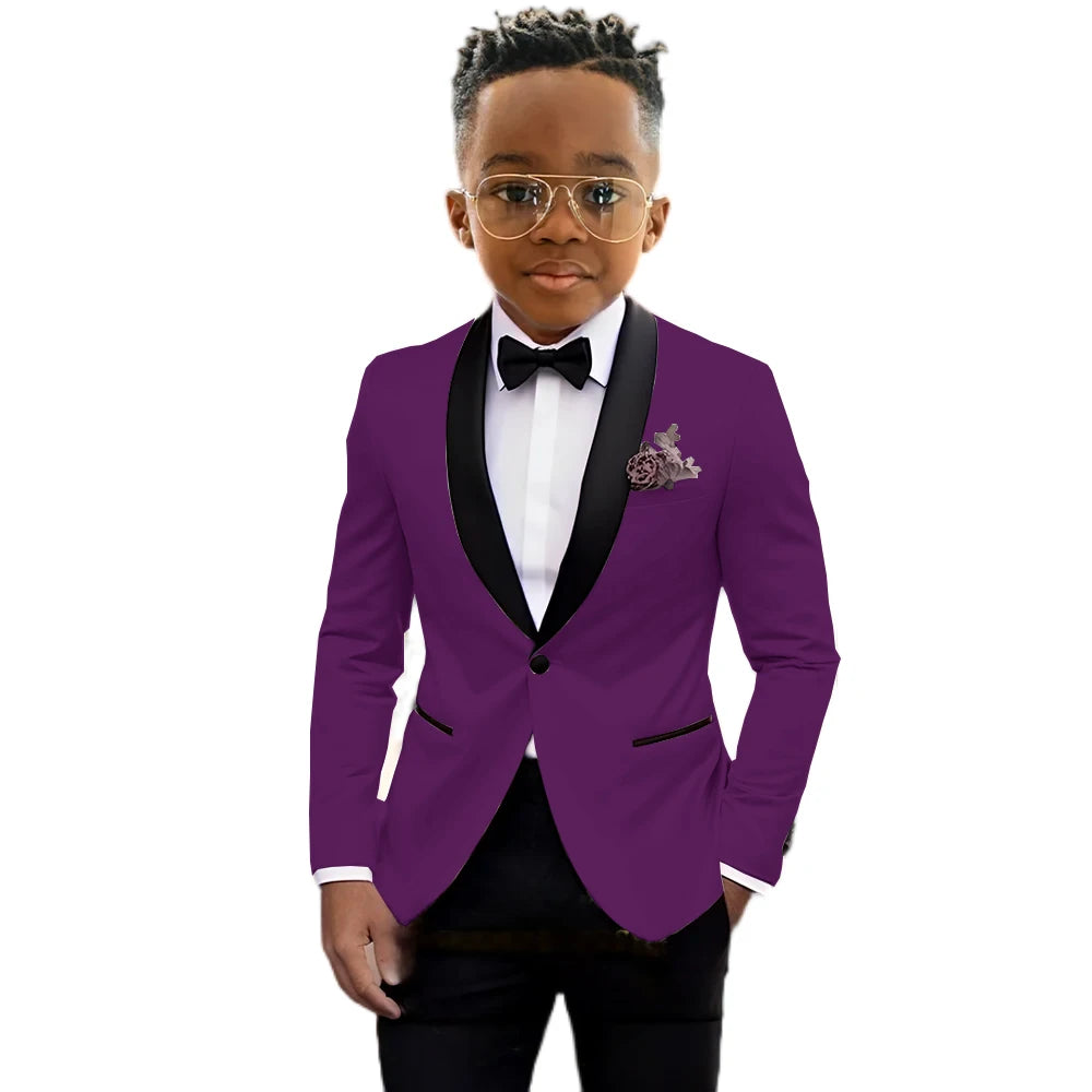 Boys’ 2-Piece Slim-Fit Suit Set – Blazer & Trousers, 2T–16T