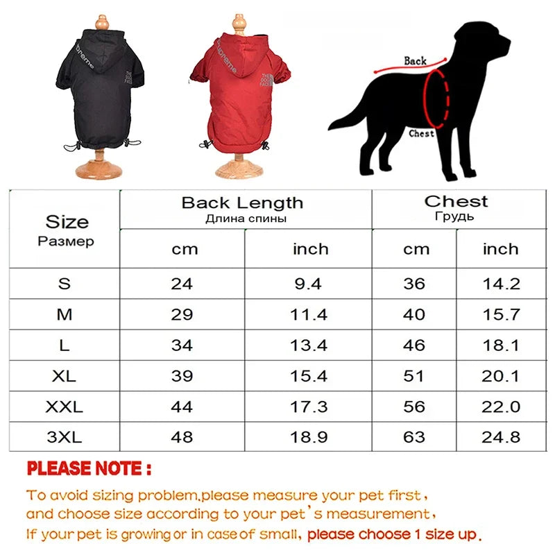 Hooded Dog Jacket with Reflective Details – Red & Black