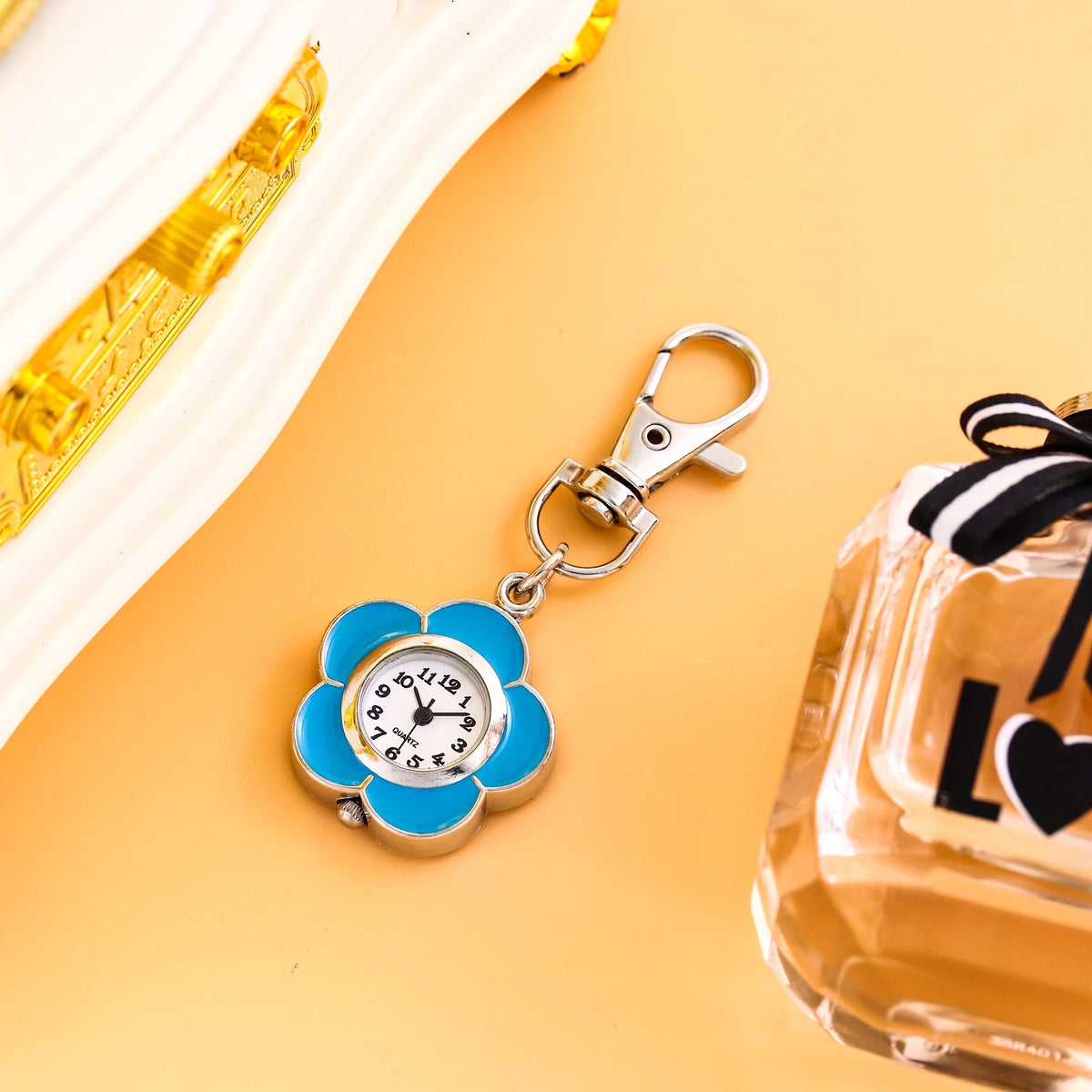 Colorful Flower Quartz Clip-On Watch
