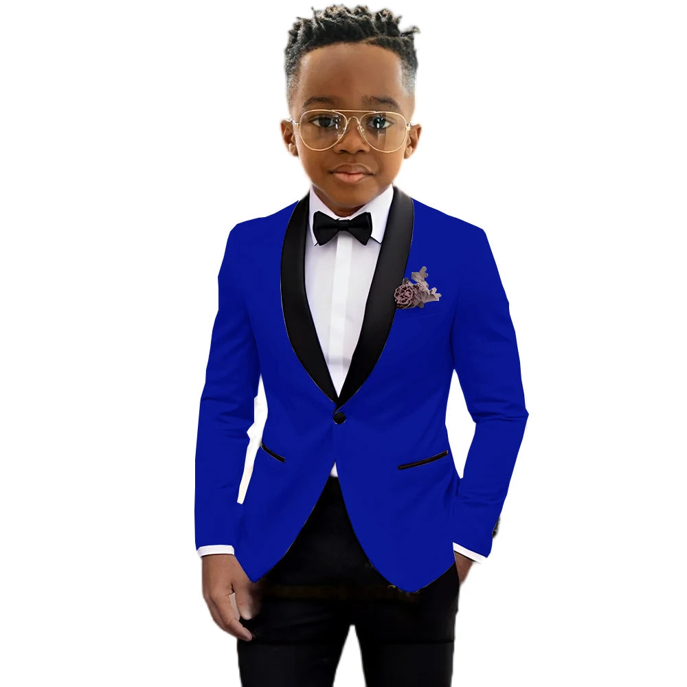 Boys’ 2-Piece Slim-Fit Suit Set – Blazer & Trousers, 2T–16T