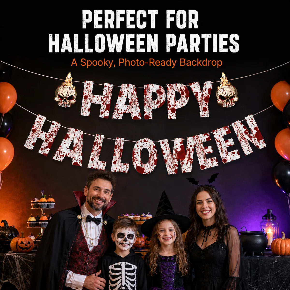 Happy Halloween Hanging Letter Banner – Spooky Designs