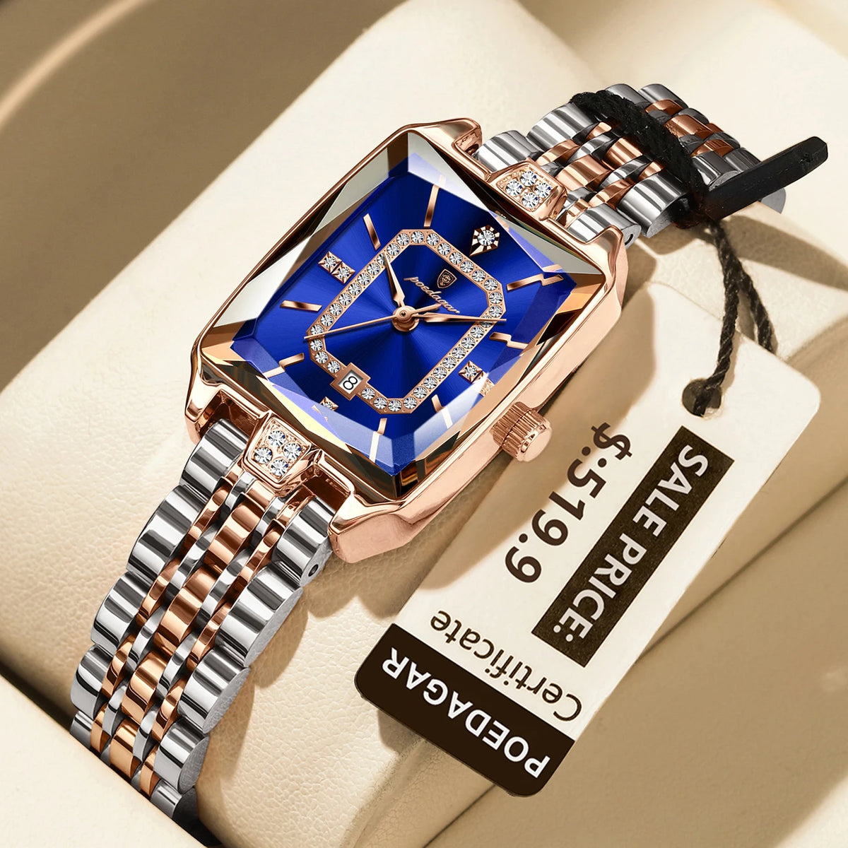 POEDAGAR 785 Women's Rectangular Quartz Watch