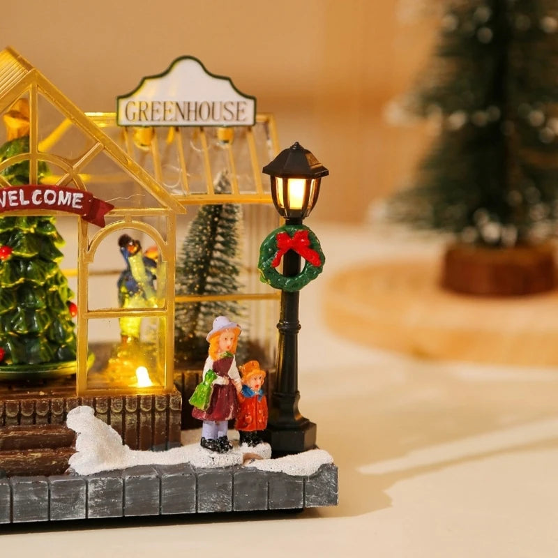 Musical Light-Up Christmas Greenhouse Scene