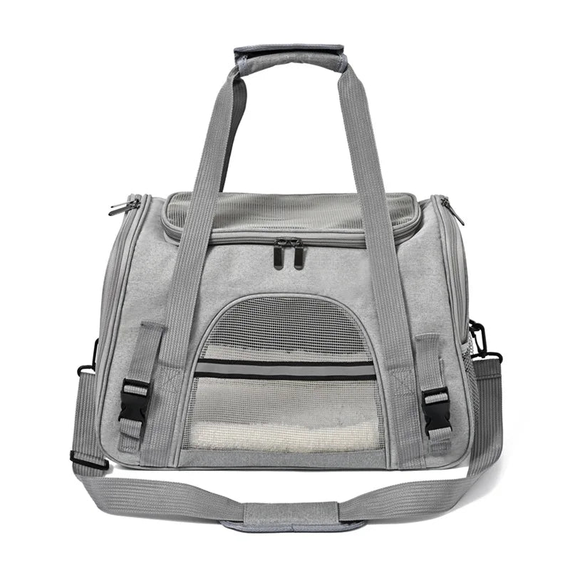Soft-Sided Pet Carrier Bag with Mesh Panels