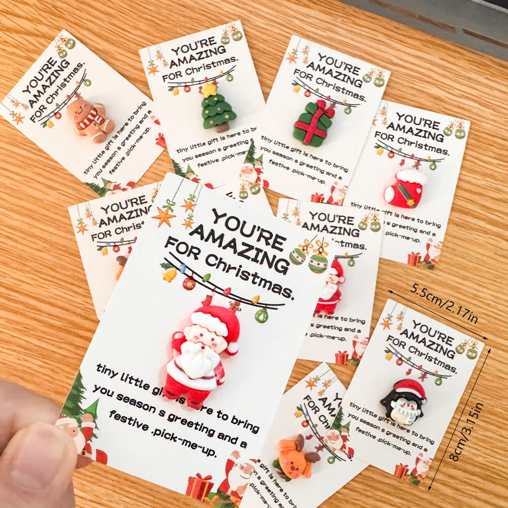 Christmas Mini Cards with Resin Charms – Assorted 10 or 40 Pack