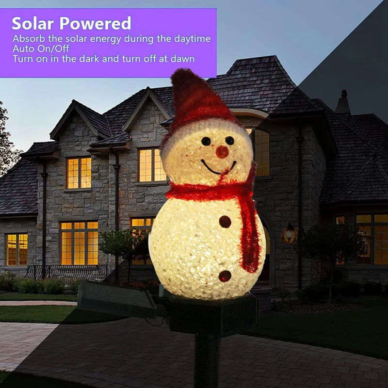 Solar Snowman Garden Stake Light – Warm White