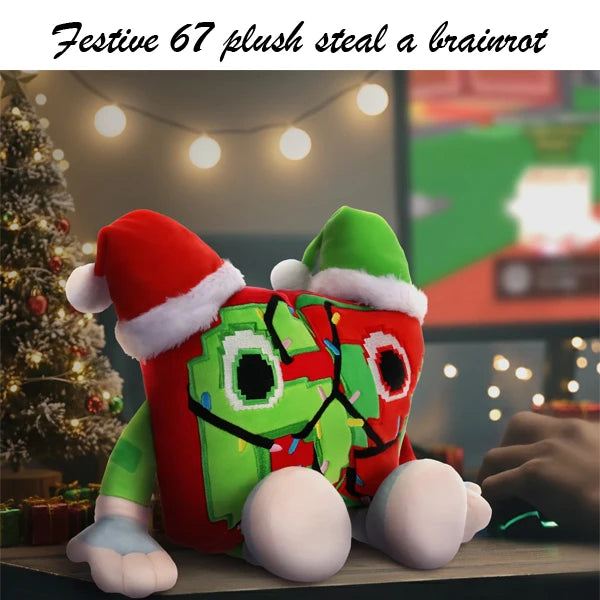 Festive 67 Christmas Plush Doll – 25 cm, No Code