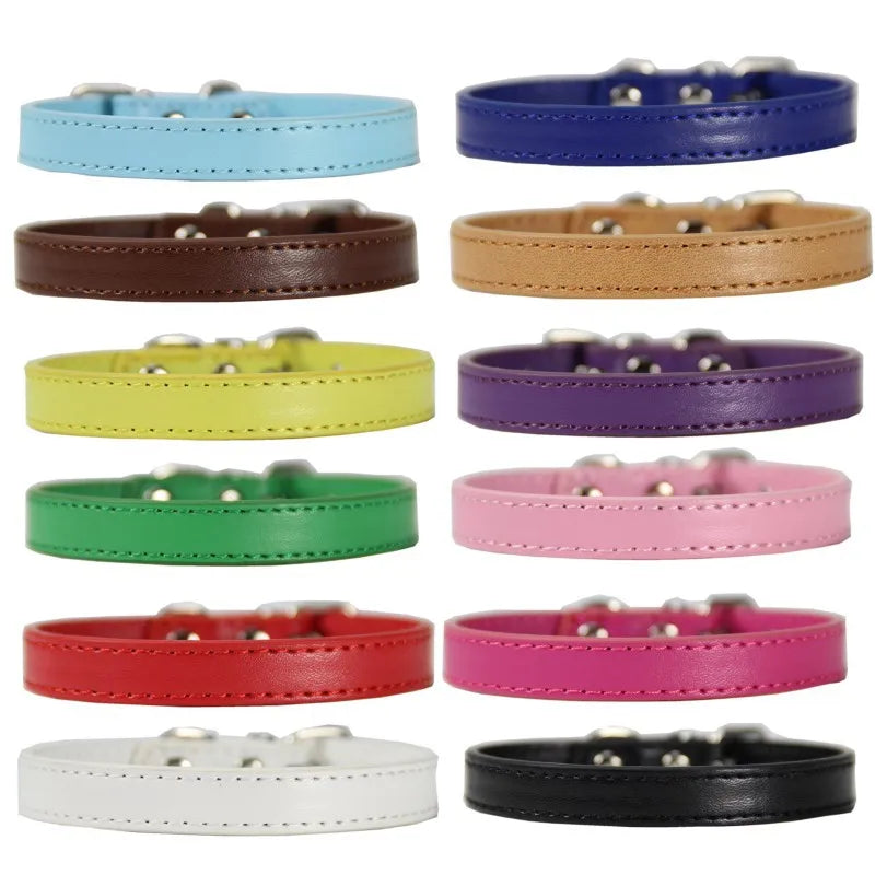 Adjustable Pet Collars – Plain, Glitter & Rhinestone Styles