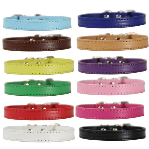 Adjustable Pet Collars – Plain, Glitter & Rhinestone Styles