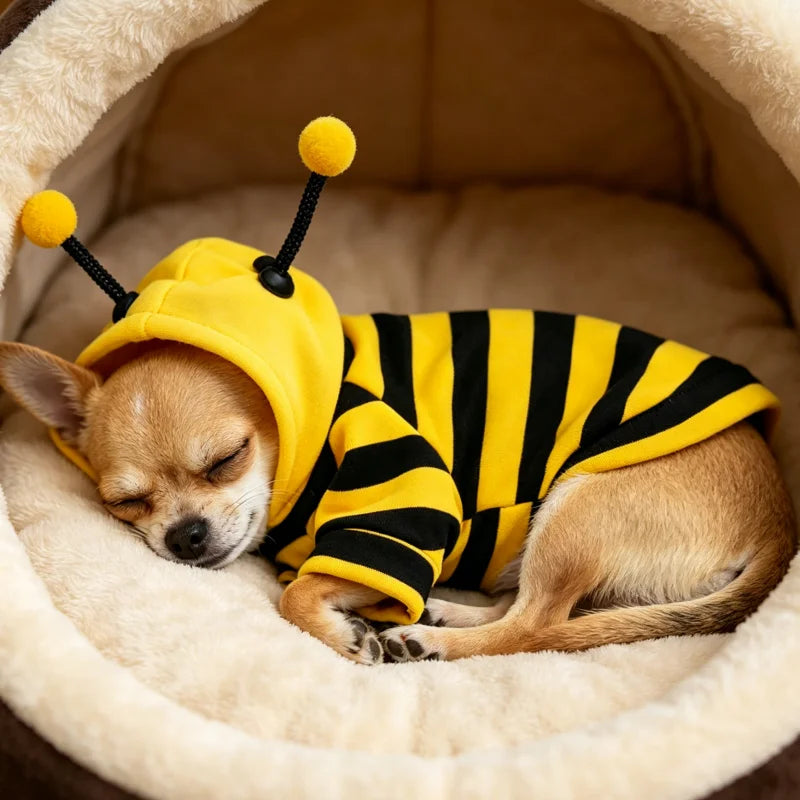 Striped Bee Hoodie for Cats & Small Dogs – XS–XXL