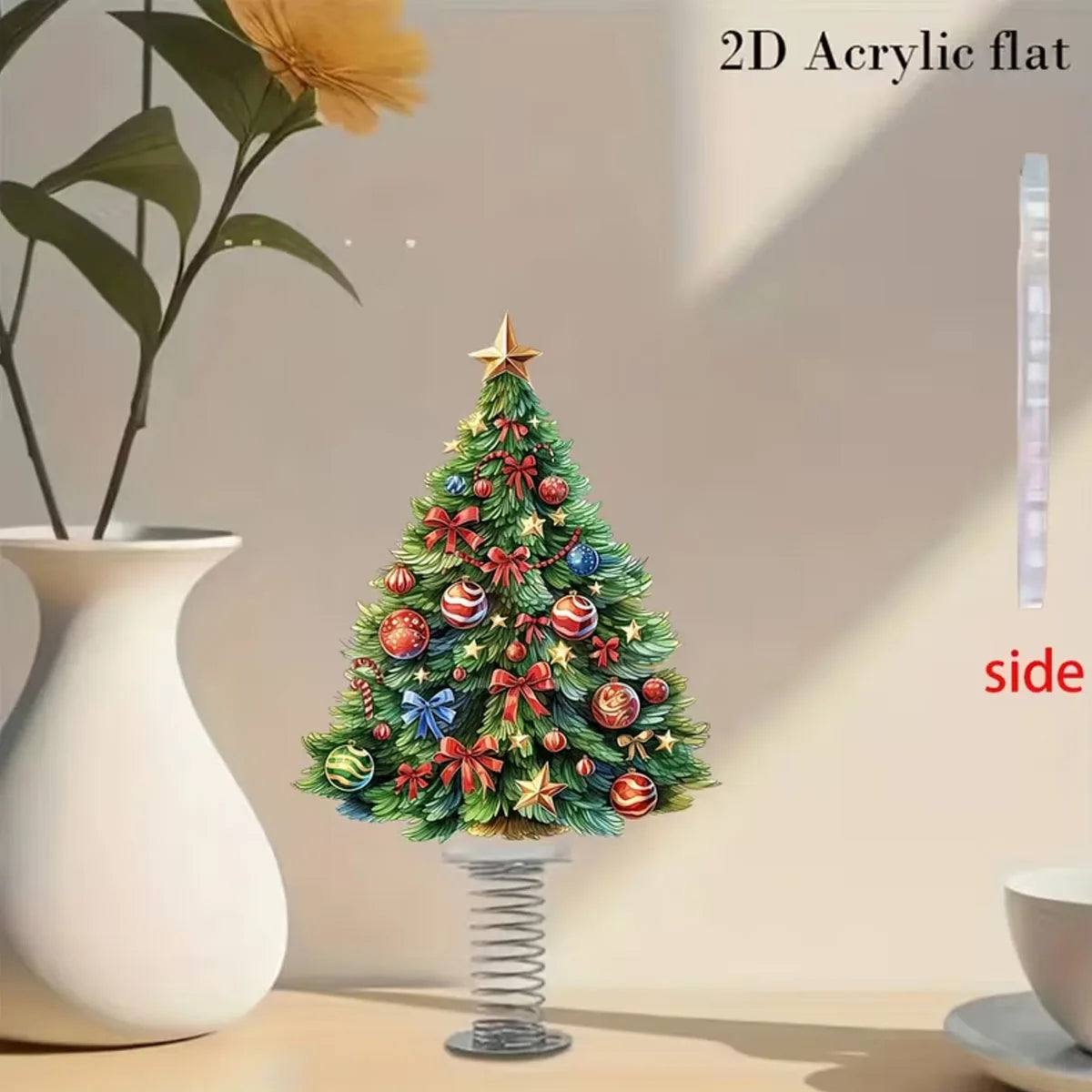 Christmas Tree Spring Ornament – Flat Acrylic