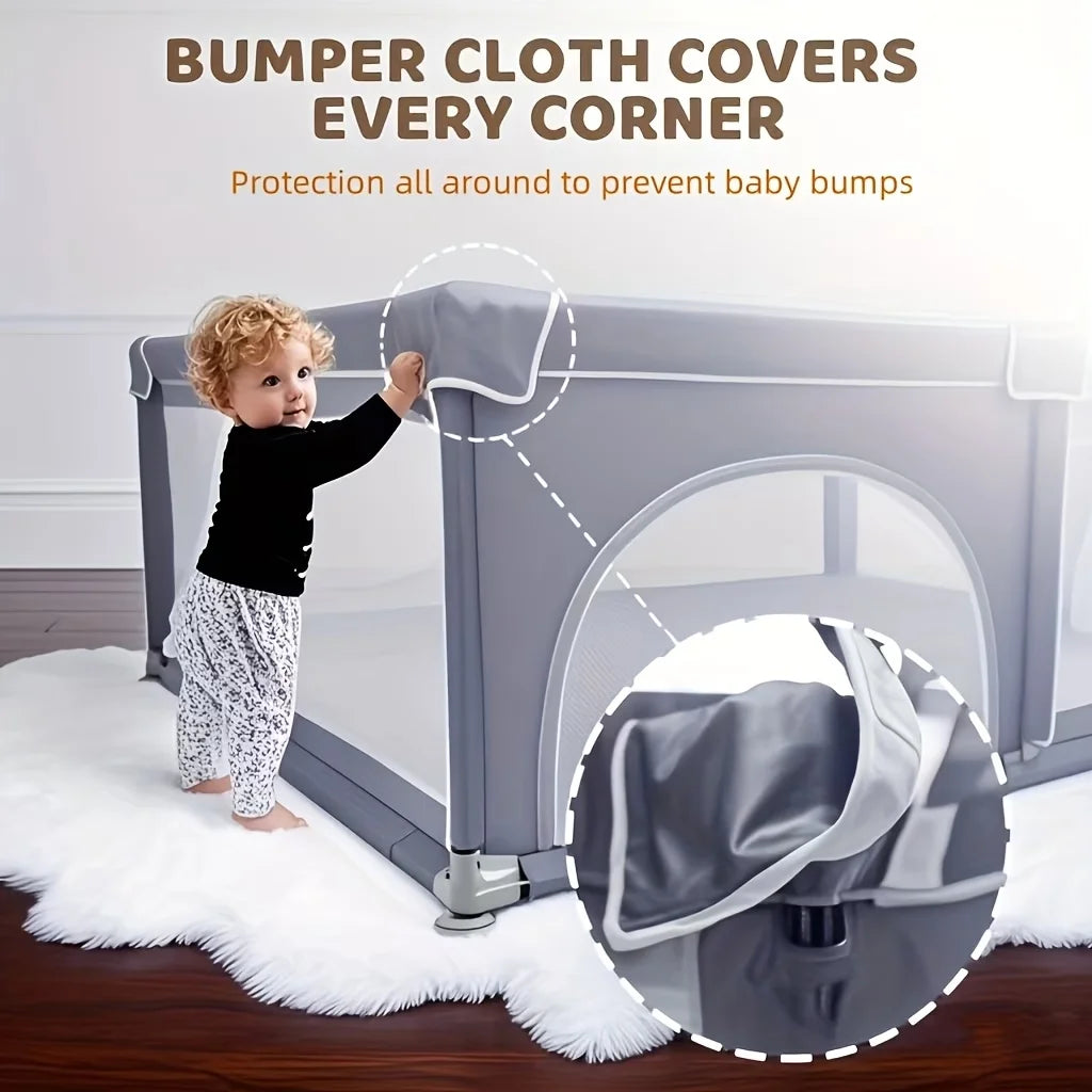 Mesh Baby Playpen with Zippered Access Doors