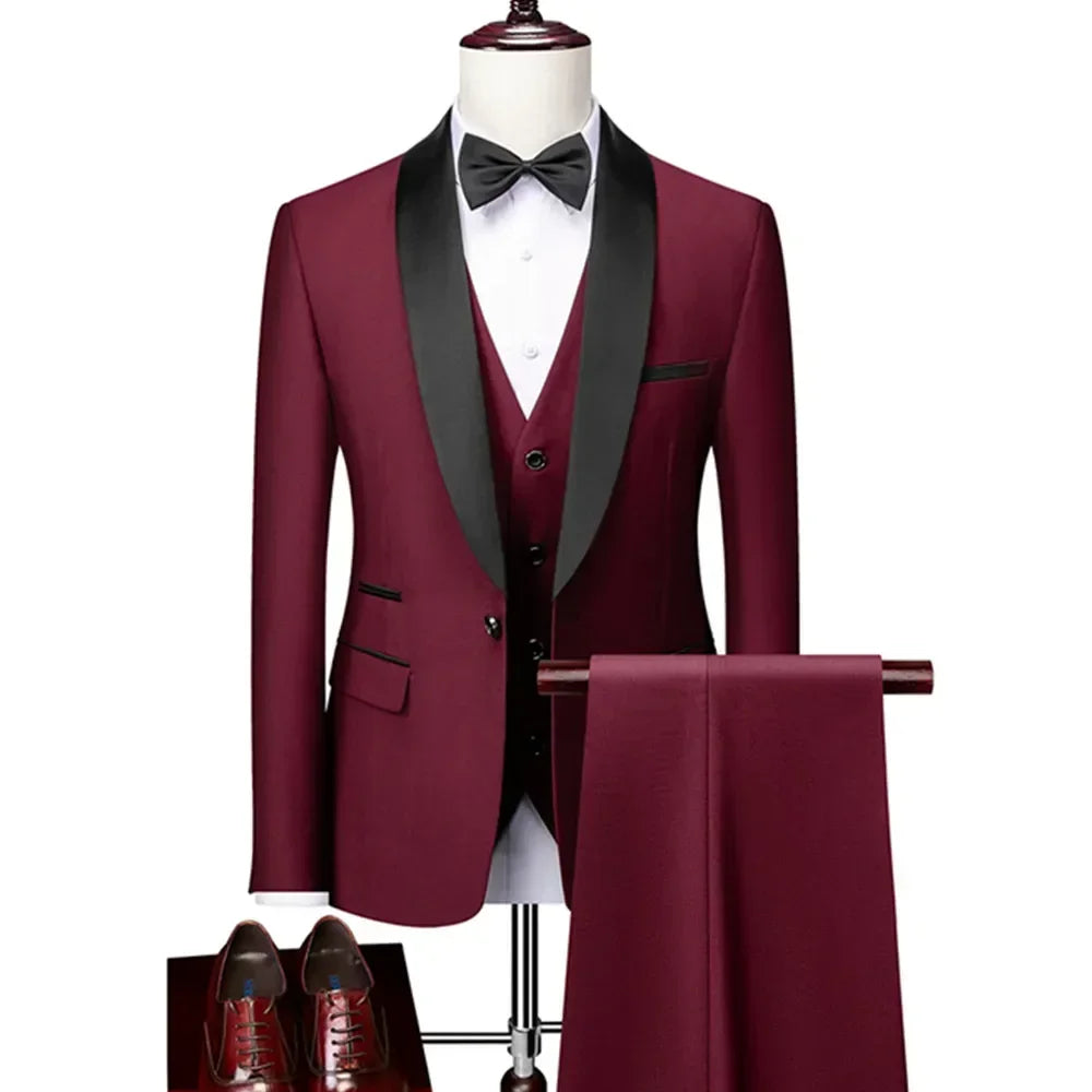 Men's Shawl-Lapel Tuxedo Suit for Weddings & Formal Events