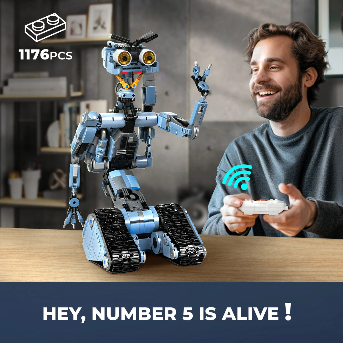 Johnny 5 Motorized Robot Building Set – 1,176 Pieces