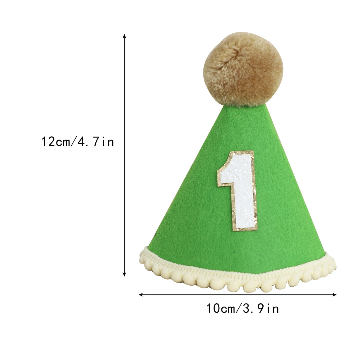 1st Birthday Hat Handmade Party Decoration Cone Hat Pet Hat First Birthday Photography Atmosphere Prop for Girls and Boys