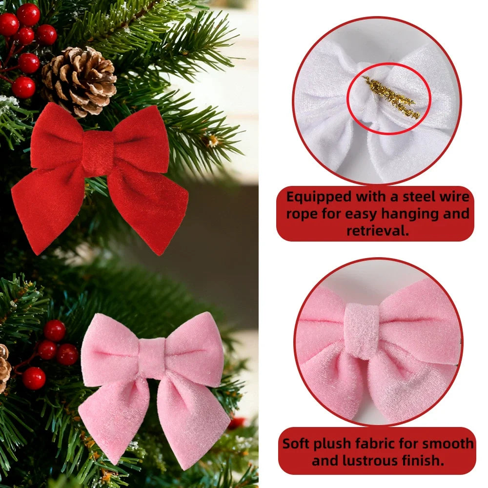 Velvet Christmas Bow Hanging Ornament