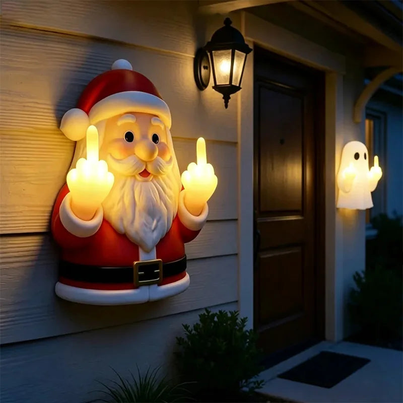 Light-Up Middle-Finger Santa – Adult Novelty Decoration