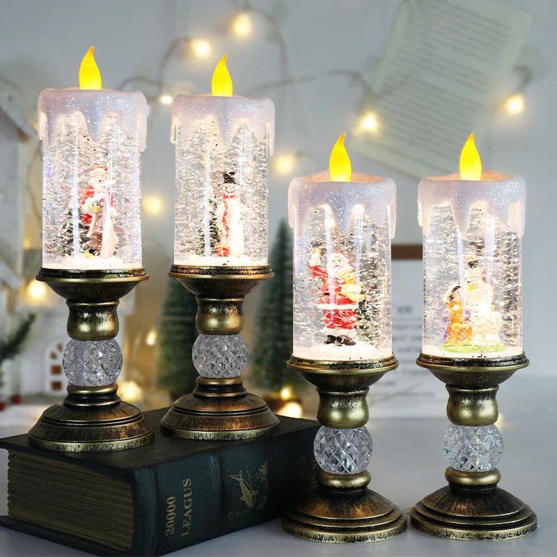 Light-Up Christmas Candle-Style Scene Decoration