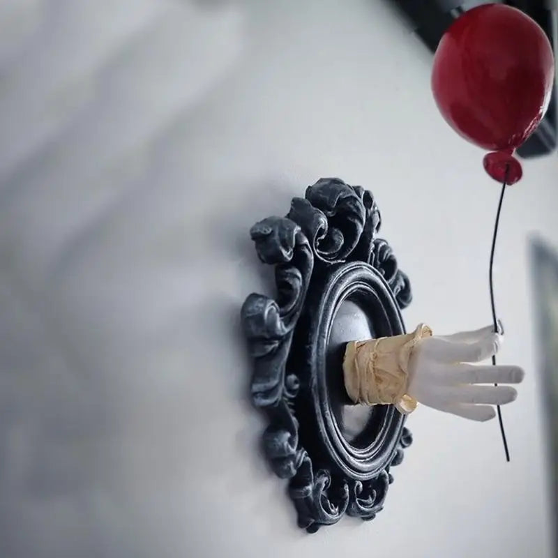 Gothic Hand & Red Balloon Wall Decoration