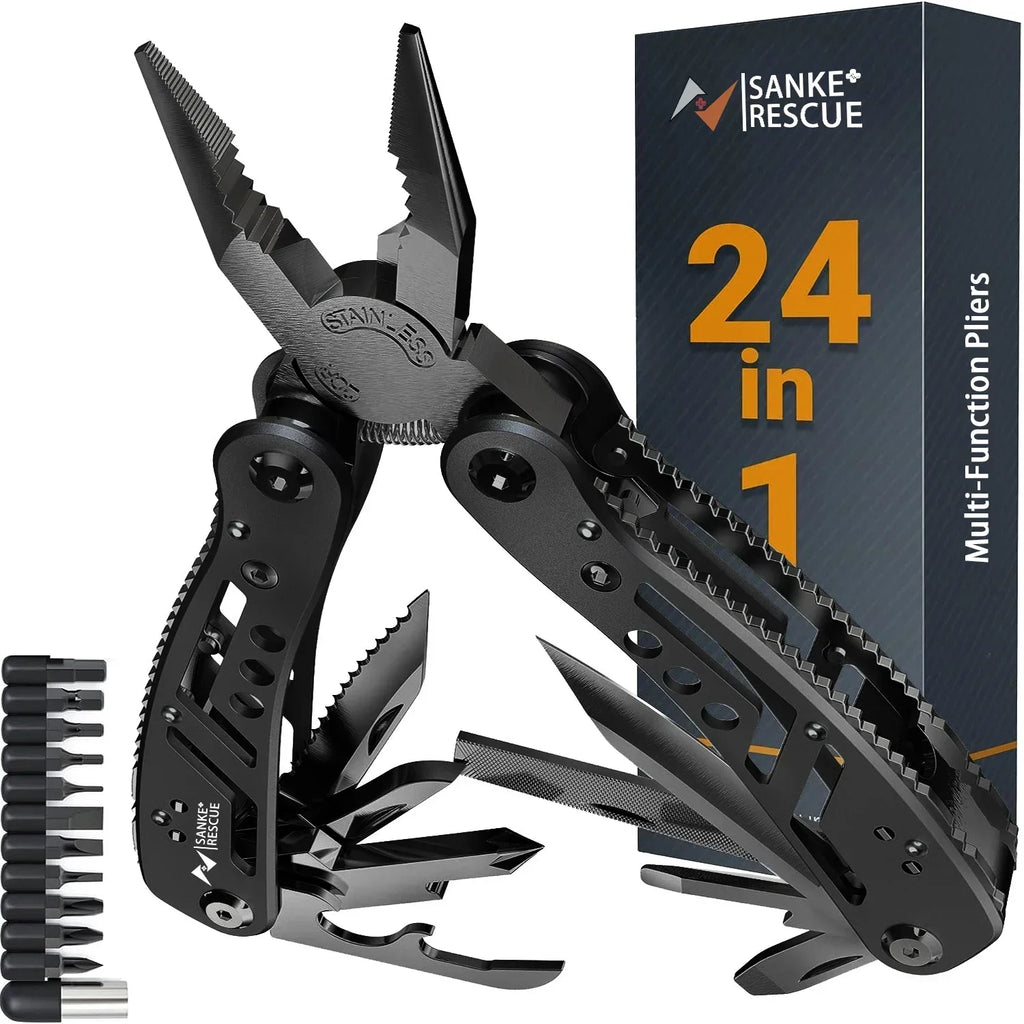 Sanke Rescue 24-in-1 Folding Multitool Pliers with Bit Set