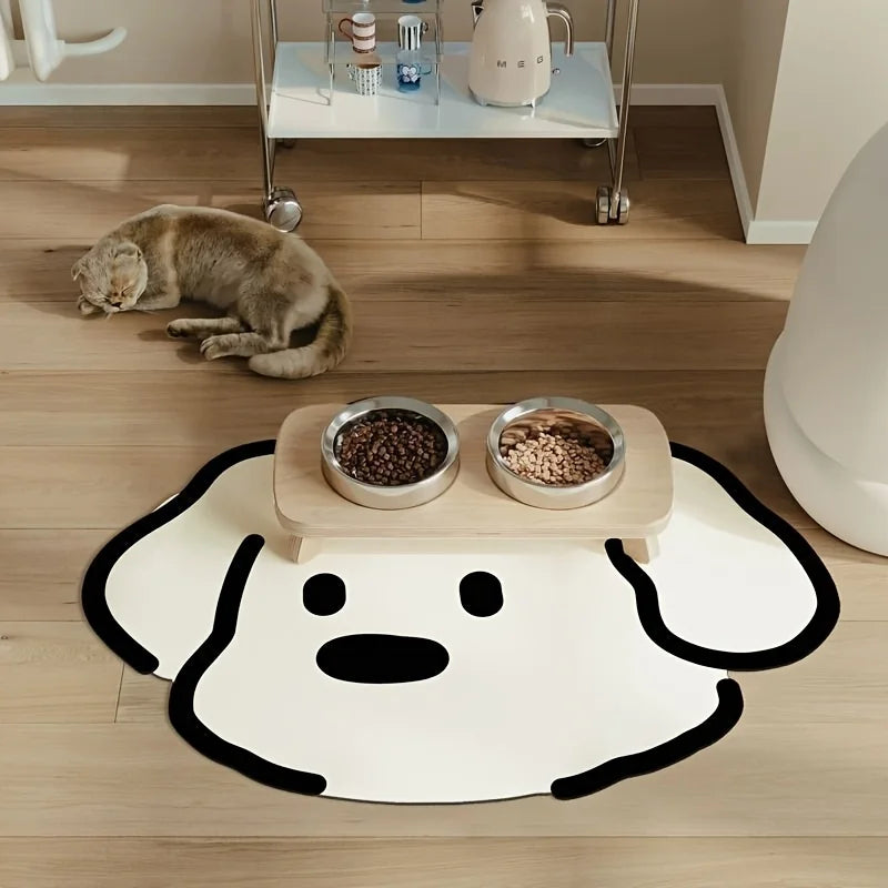 Cartoon Dog-Face Pet Feeding Mat – Four Sizes