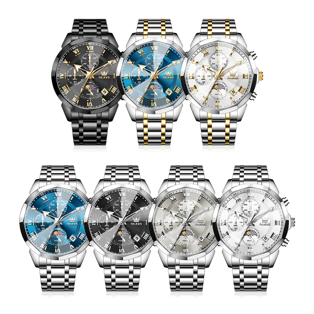OLEVS 3675 Men's Stainless Steel Quartz Watch