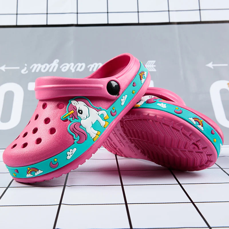 Kids’ Cartoon EVA Clogs with Heel Strap