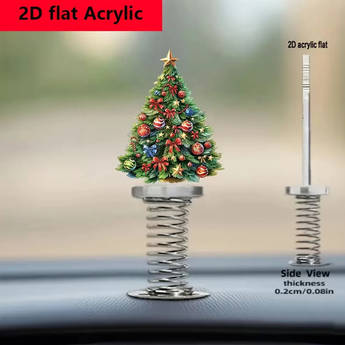 Christmas Tree Spring Ornament – Flat Acrylic