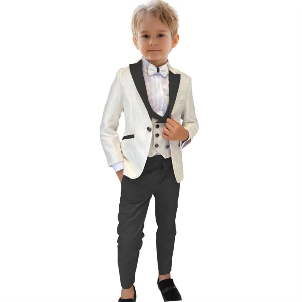 Boys' Paisley 3-Piece Suit Set with Jacket, Vest & Trousers