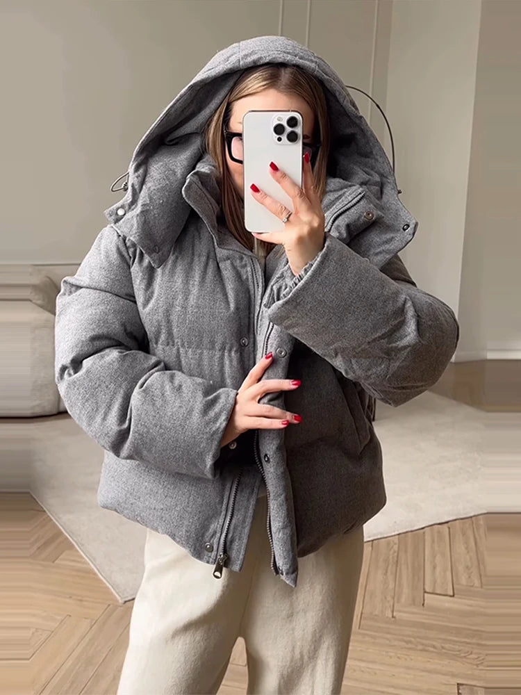 Women's Short Hooded Puffer Jacket