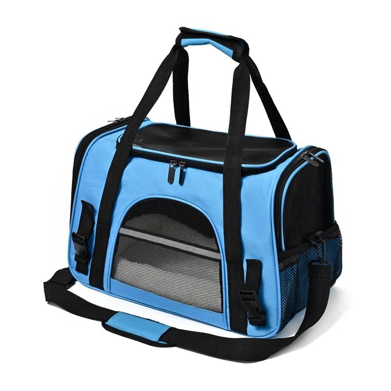 Soft-Sided Pet Carrier Bag with Mesh Panels