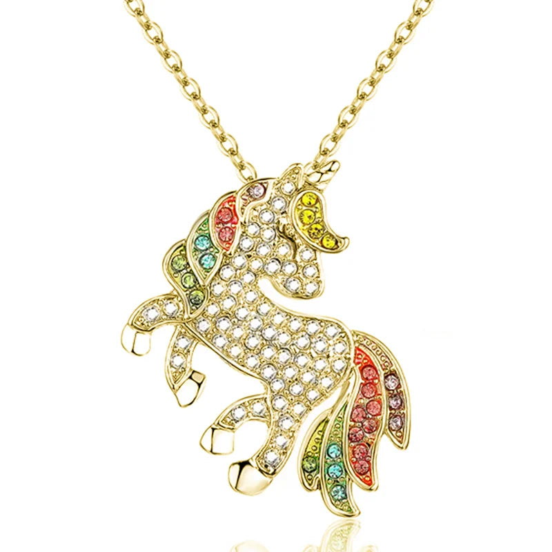Sparkling Unicorn Pendant Necklace