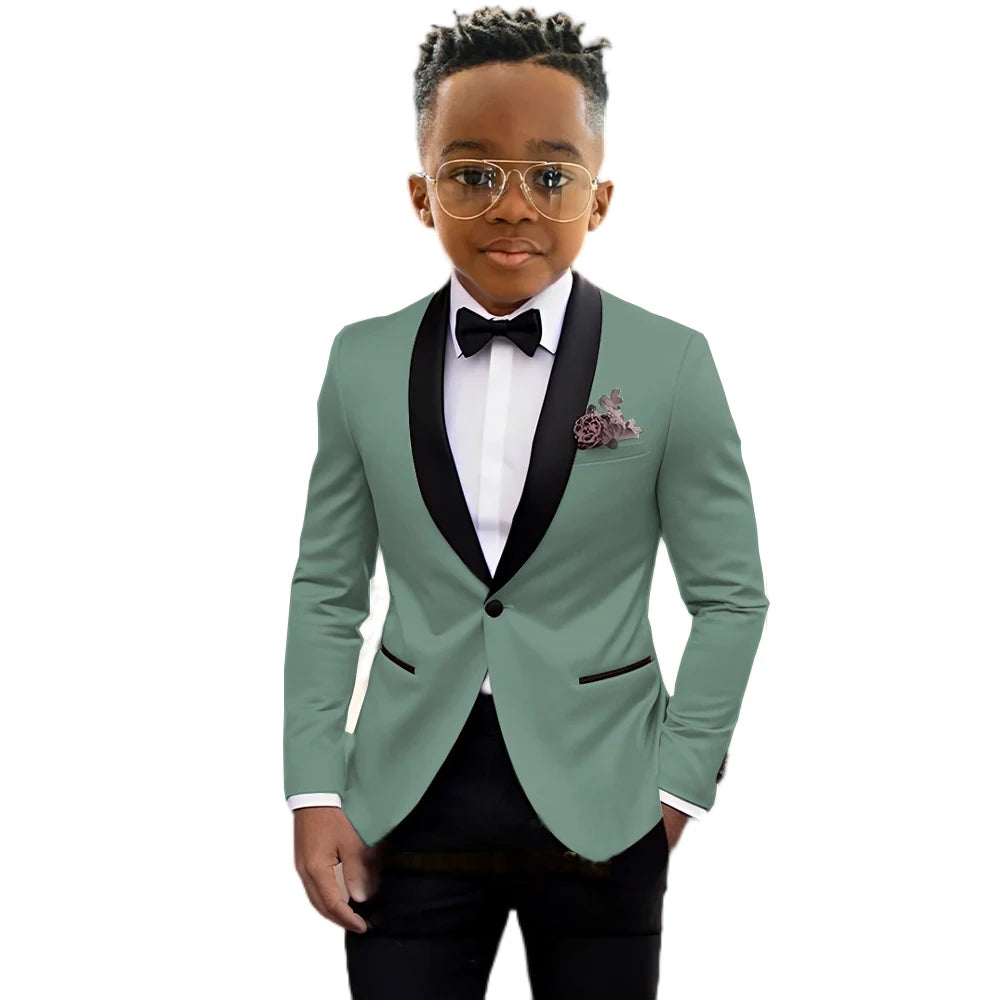 Boys’ 2-Piece Slim-Fit Suit Set – Blazer & Trousers, 2T–16T