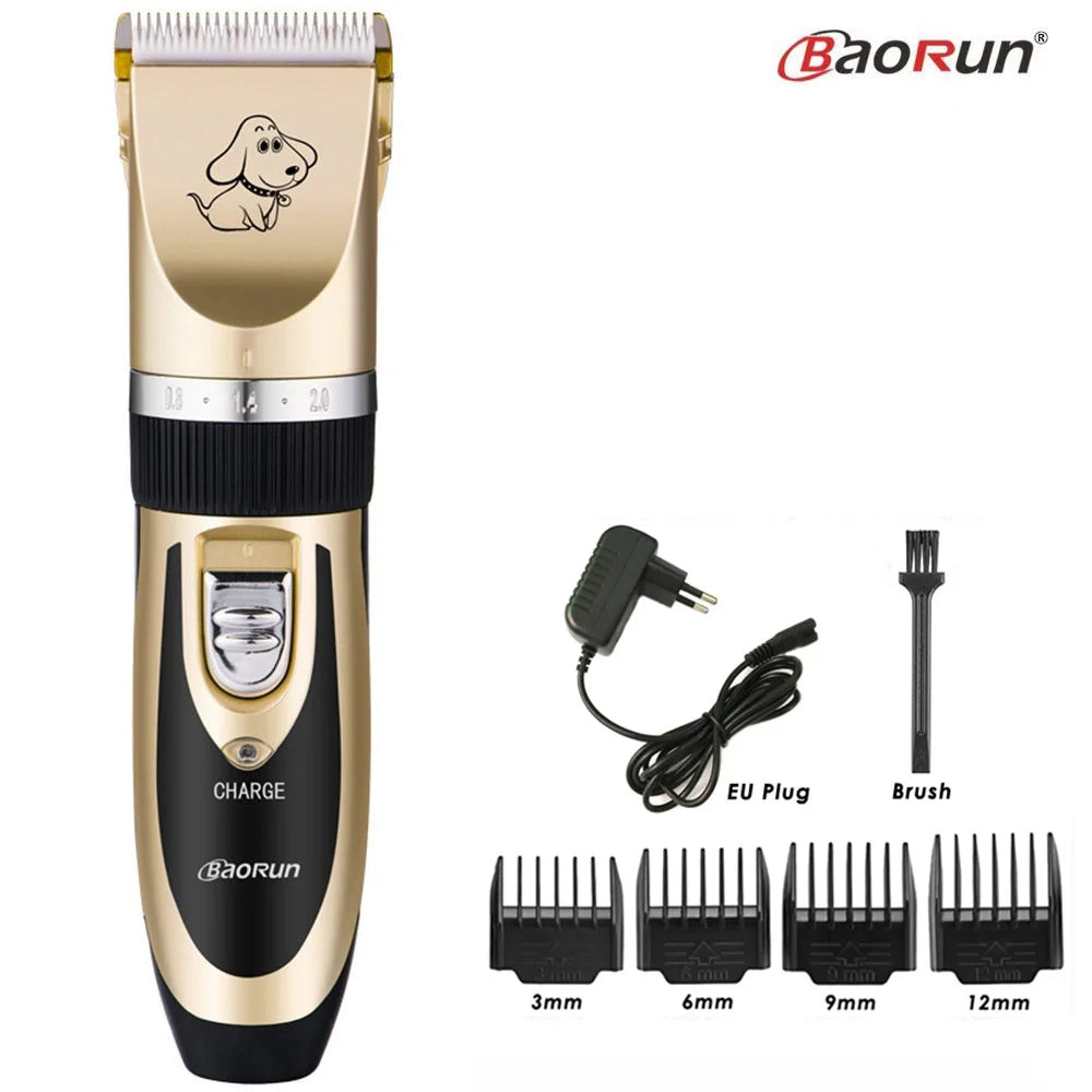 BaoRun Rechargeable Pet Grooming Clippers – Black Kit Options
