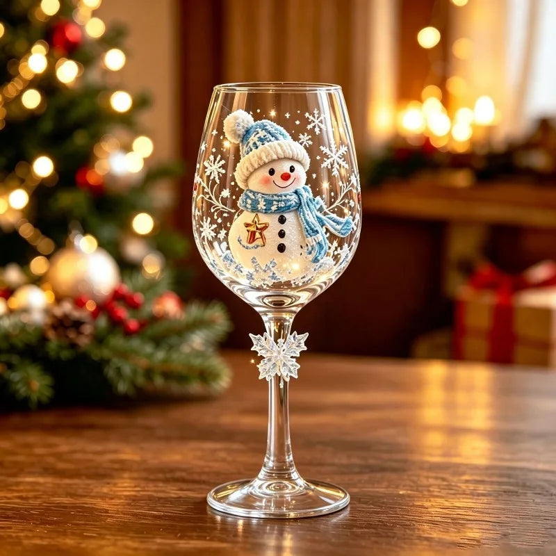 Christmas Stemmed Glass Goblet – Holiday Designs