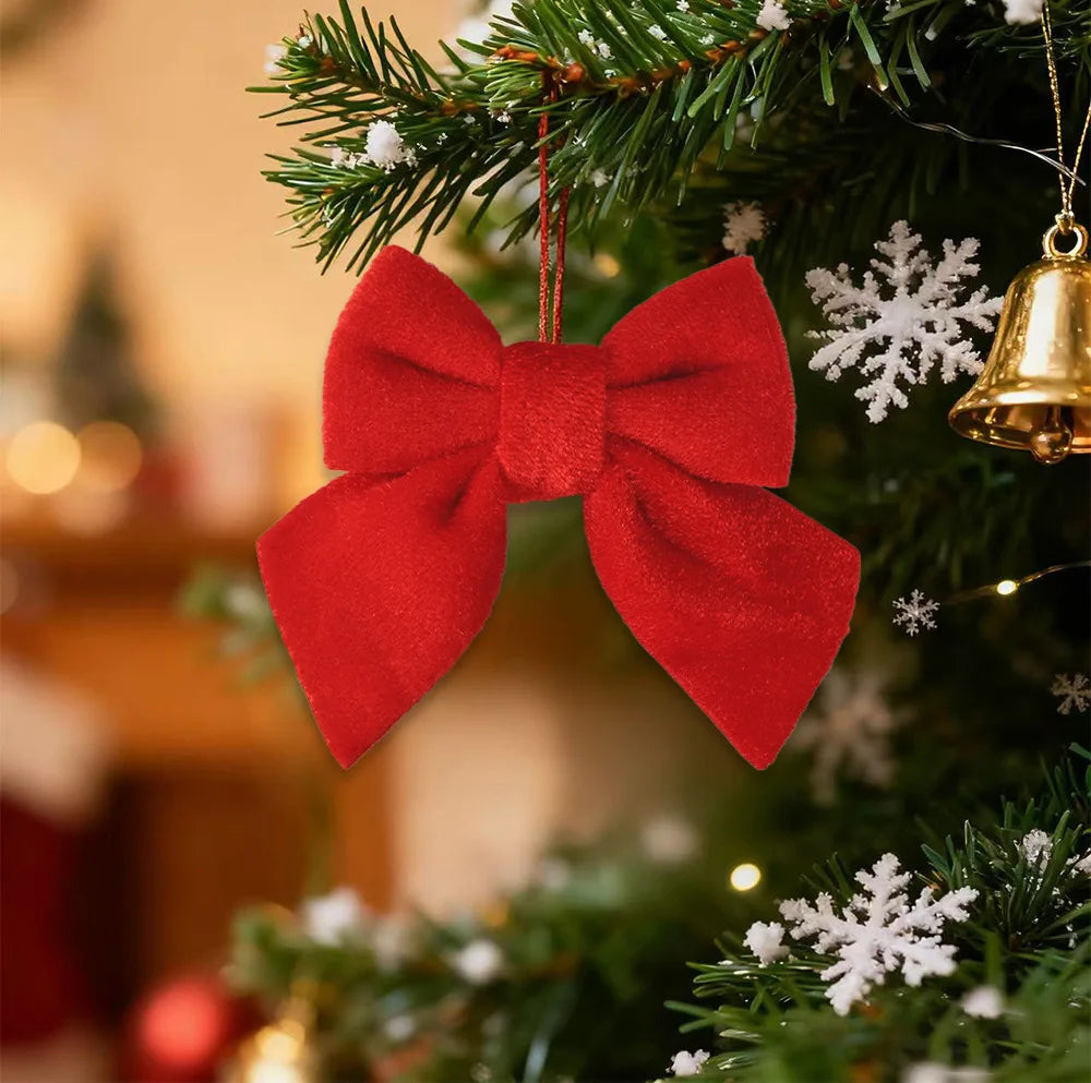 Velvet Christmas Bow Hanging Ornament