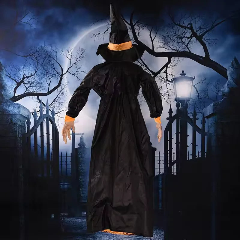 Hanging Halloween Witch with Light-Up Eyes & Sound