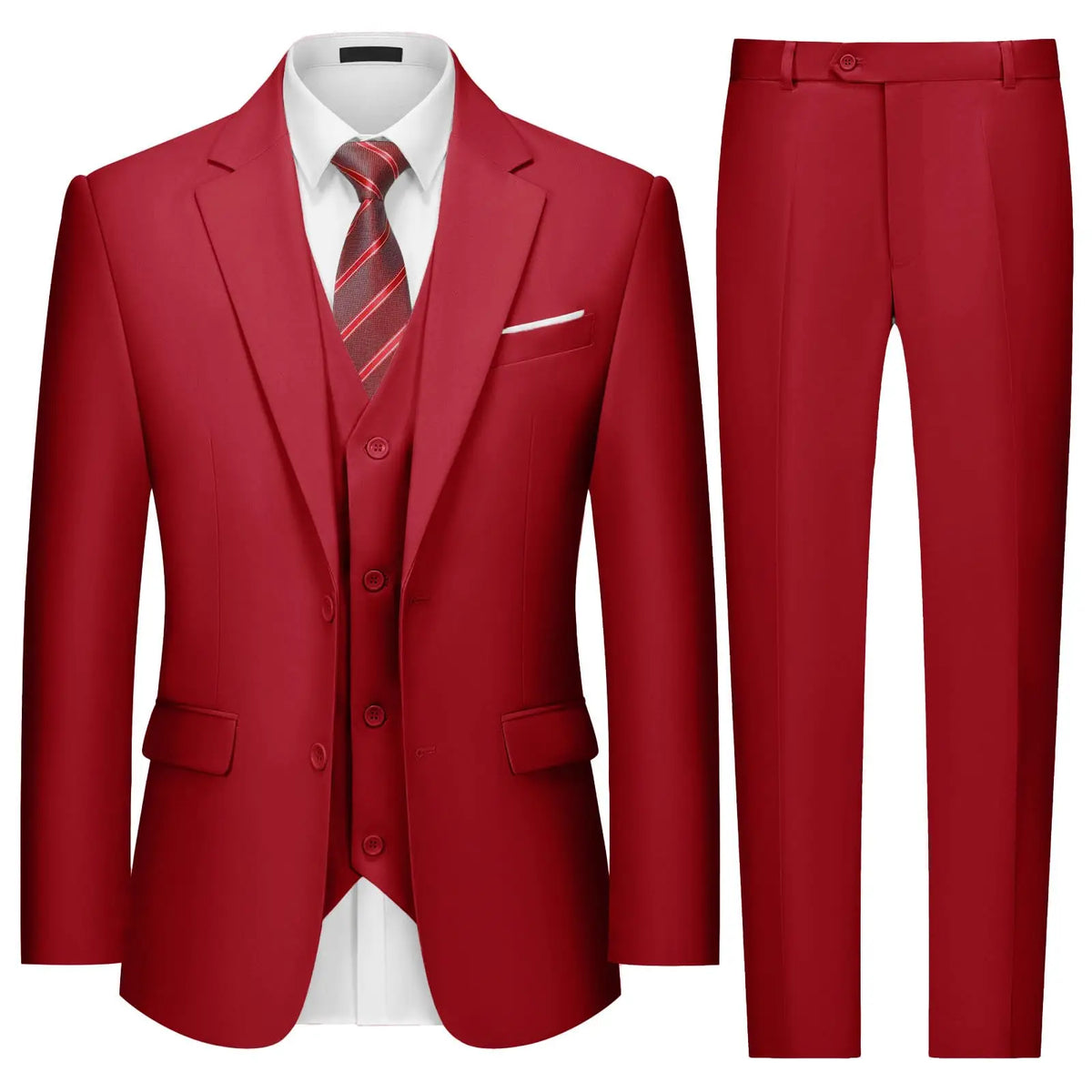Men's Classic Solid-Color Suit for Weddings & Business