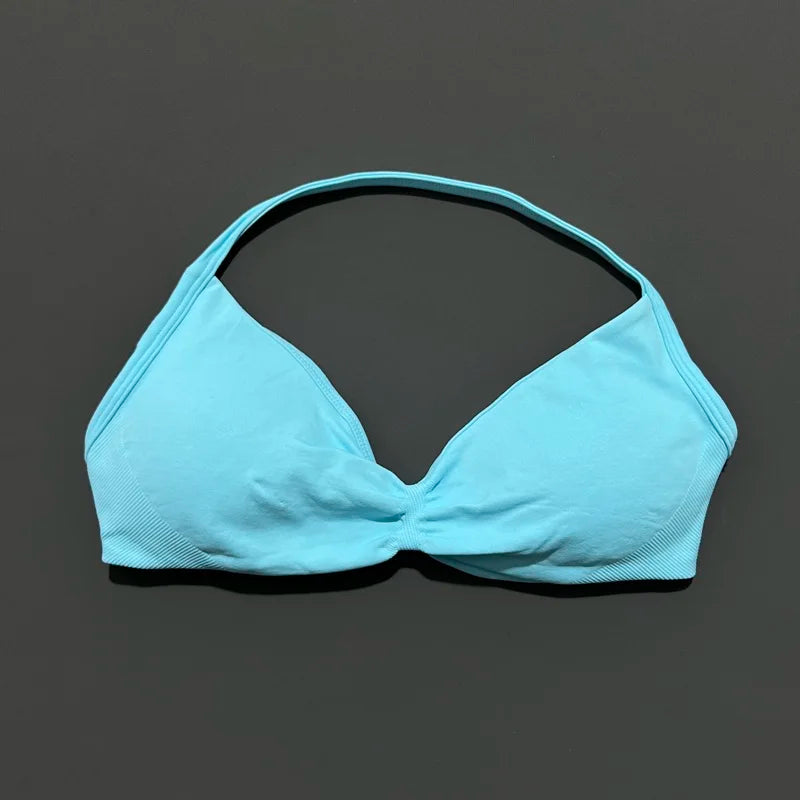 Women’s Halter Sports Bra – Open-Back Design