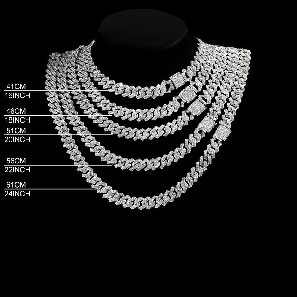 Rhinestone Cuban Link Chain – Necklace & Bracelet Options
