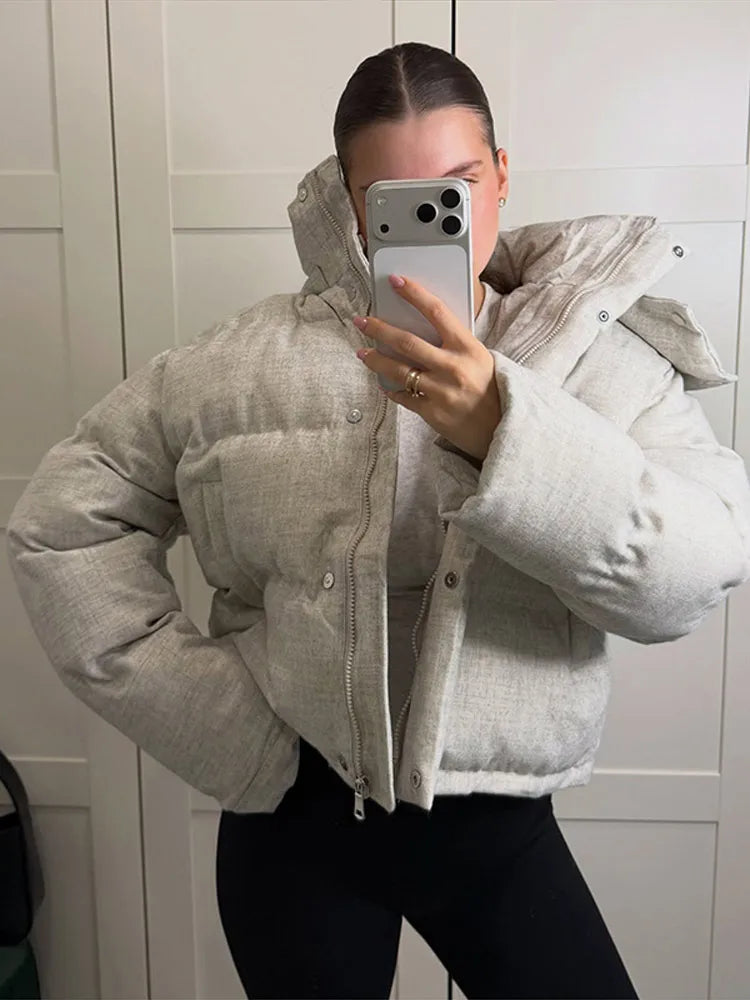 Women's Short Hooded Puffer Jacket