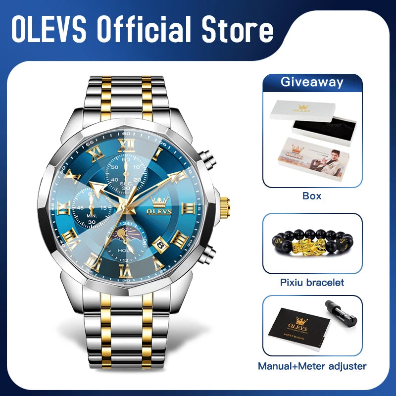OLEVS 3675 Men's Stainless Steel Quartz Watch